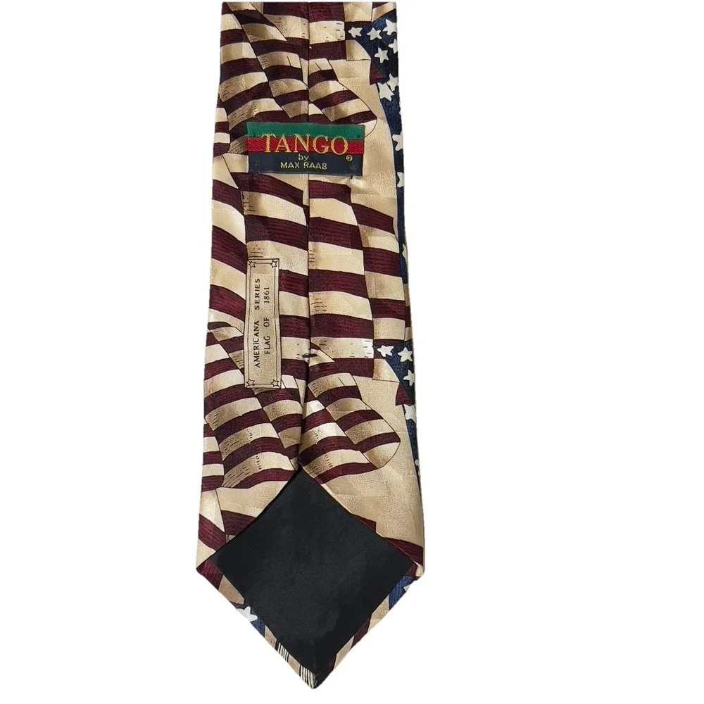 Tango by Max Raab Necktie Men One Size Blue Red Americana Flag 1861 Silk